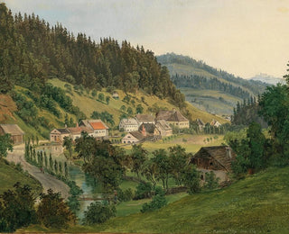 Ludwig Halauska - A View of Waidhofen an der Ybbs The House of Scythe Manufacturer Baron Winkler.webp