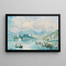 Vista de la isla de Bled en el lago de Bled en Eslovenia - Ludwig Halauska — cuadro enmarcado en la pared