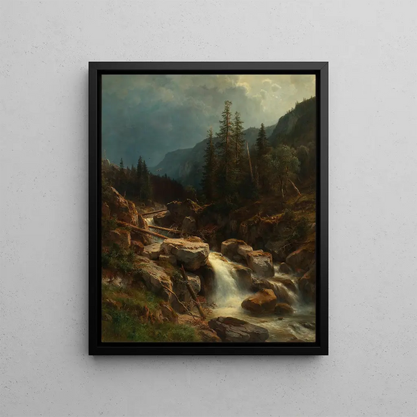 Ludwig Halauska - Gebirge bei aufsteigendem Gewitter.webp
