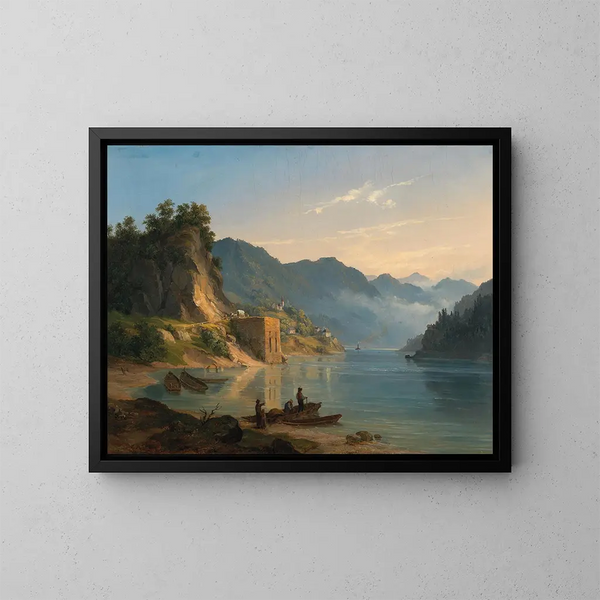 Saint Nicolas de Strudengau - Ludwig Halauska — framed artwork on a wall