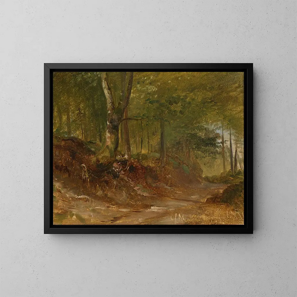 Path in the Forest - Ludwig Halauska — framed artwork on a wall