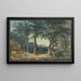 Bord de lac boisé avec une villa à l'italienne - Ludwig Hess — cuadro enmarcado en la pared