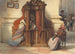 Interior church painting with women at the confessional - Ludwig Johann Passini — artwork view