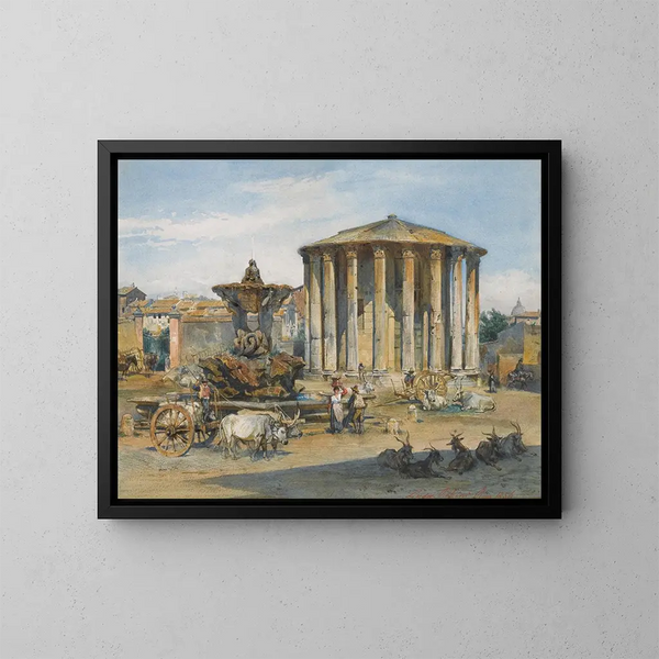 El templo de Vesta en Roma - Ludwig Johann Passini — cuadro enmarcado en la pared