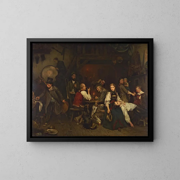 La Mañana después del Festival - Ludwig Knaus — cuadro enmarcado en la pared