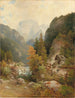Berger y rebaño en el camino cerca de un torrente - Ludwig Sckell — vista de la obra