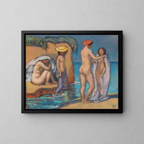 Día de verano - Ludwig von Hofmann — cuadro enmarcado en la pared