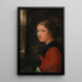 Young girl at the window - Ludwig von Löfftz — framed artwork on a wall