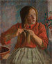 Niña haciendo una trenza - Ludwik Misky — vista de la obra