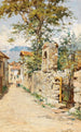 Una escena callejera sureña con dos niños - Luigi Cima — vista de la obra