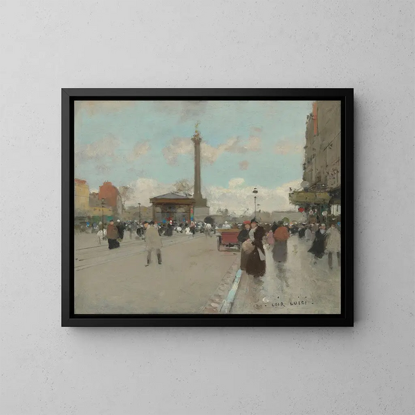 Place de la Bastille, París - Luigi Loir — cuadro enmarcado en la pared