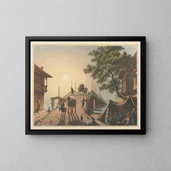 Pequeño puente - Luigi Mayer — cuadro enmarcado en la pared