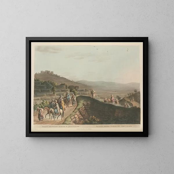 Ruinas entre Ramah y Jerusalén - Luigi Mayer — cuadro enmarcado en la pared
