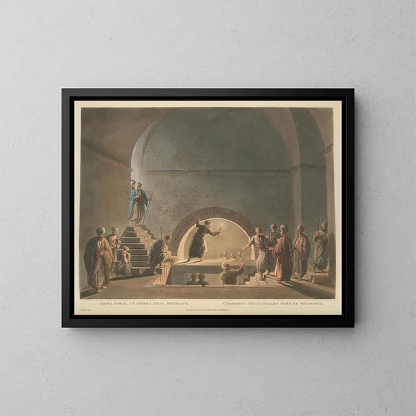 Habitaciones sepulcrales cerca de Betania - Luigi Mayer — cuadro enmarcado en la pared