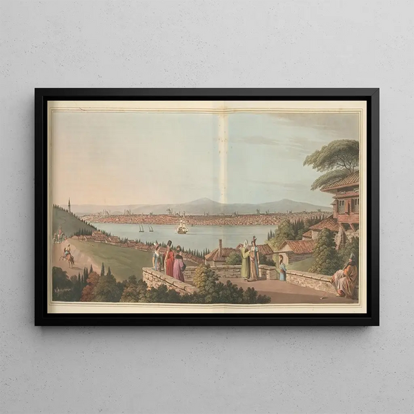 View of Constantinople - Luigi Mayer — framed artwork on a wall