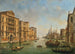 Venecia, vista del Gran Canal desde el Palazzo Cavalli-Franchetti con Santa Maria della Salute a lo lejos - Luigi Querena — vista de la obra