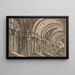 a monumental vaulted room with a smoking altar - Luigi Tasca — framed artwork on a wall