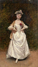 Elegant painting in a white dress - Luis de Madrazo y Kuntz — artwork view