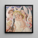 Madone with child surrounded by musical angels - Gerda Wegener — framed artwork on a wall