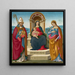 la Virgen con el Niño con San Justo de Volterra y Santa Margarita de Antioquía - Bastiano Mainardi — cuadro enmarcado en la pared
