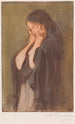 Woman Crying - Magnus Enckell — framed artwork on a wall