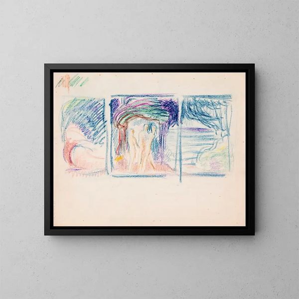 Esquisse para la pintura del Juramento de la Nación de Nyland - Magnus Enckell — cuadro enmarcado en la pared