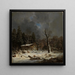 House in the Forest in Winter Forest - Heinrich Brückel — framed artwork on a wall