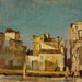 Casas venecianas junto a un canal - Gustav Schnleber — presentado en un interior
