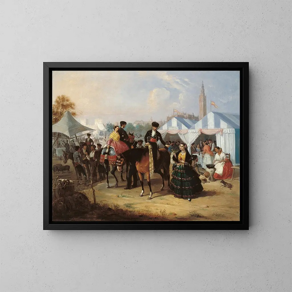 En la feria de Sevilla - Manuel Cabral Aguado Bejarano — cuadro enmarcado en la pared