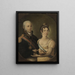 retrato de Juan VI de Portugal y Carlota Joaquina de España - Manuel Dias de Oliveira — cuadro enmarcado en la pared
