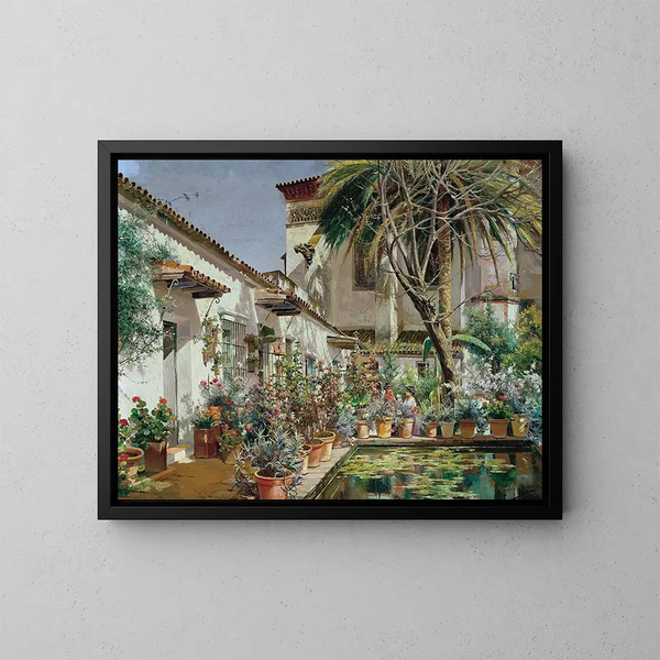 Premier atrium du couvent de Santa Paula à Séville - Manuel García y Rodríguez — framed artwork on a wall