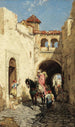 Escena callejera en Argelia - Marc Alfred Chataud — cuadro enmarcado en la pared