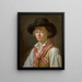 Retrato de un hombre con sombrero negro - Marc Antoine Bilcocq — cuadro enmarcado en la pared