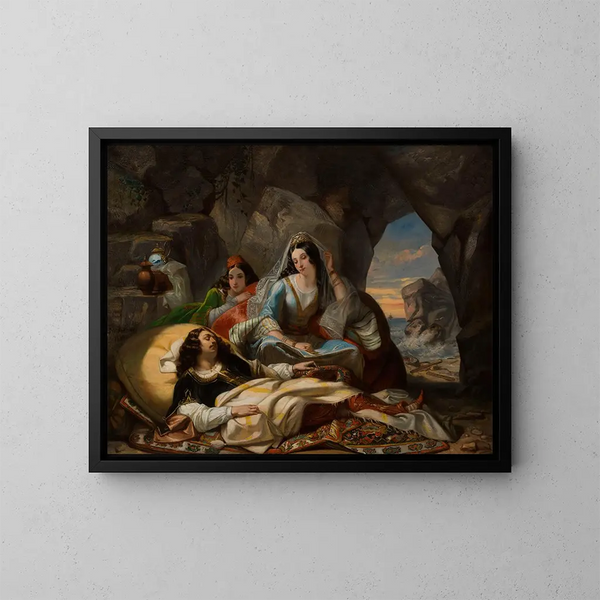 Don Juan y Hades - Marcel Saunier — cuadro enmarcado en la pared