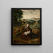Marie with the Child sitting in a landscape - Marcellus Coffermans — framed artwork on a wall
