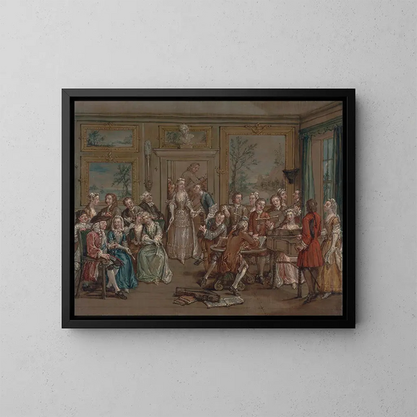 Conversación musical - Marcellus Laroon el Joven — cuadro enmarcado en la pared