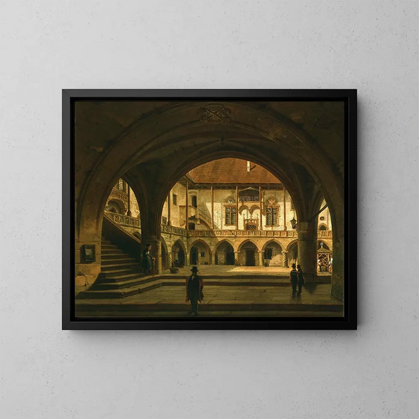 Patio de la biblioteca jagellona - Marcin Zaleski — cuadro enmarcado en la pared