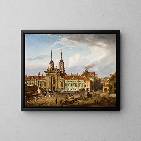Place Krasinski y la iglesia de los Piaristas - Marcin Zaleski — cuadro enmarcado en la pared