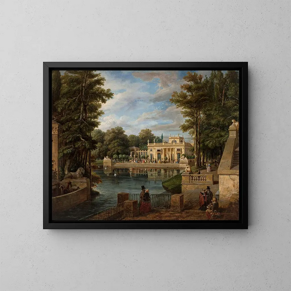 Vista del palacio de Łazienki en verano - Marcin Zaleski — cuadro enmarcado en la pared