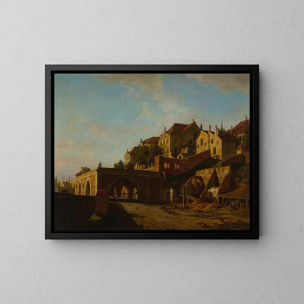 Vista del castillo desde el norte - Marcin Zaleski — cuadro enmarcado en la pared