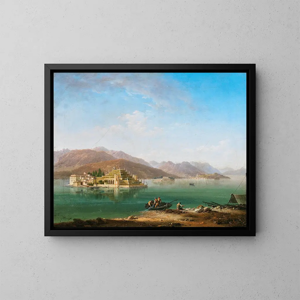 Fishermen on Lake Maggiore - Marco Gozzi — framed artwork on a wall