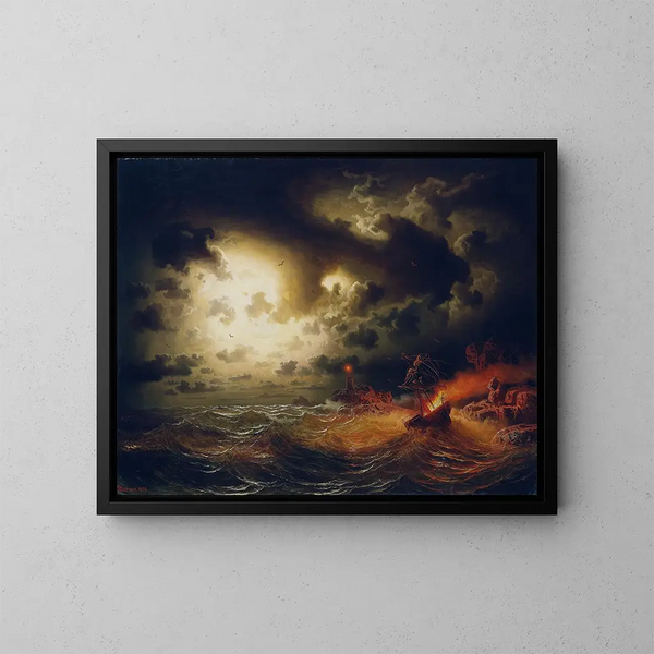 Vapor en llamas - Marcus Larson — cuadro enmarcado en la pared