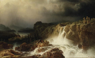Marcus Larson - Rocky Landscape with Waterfall.webp