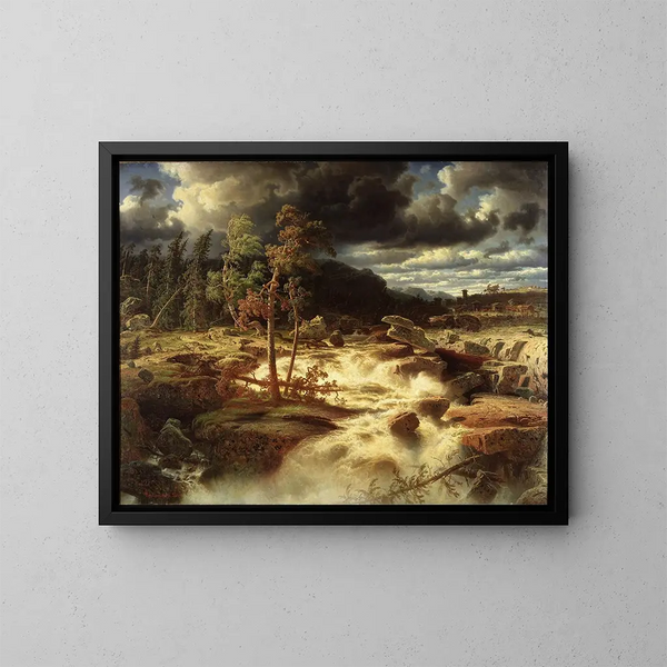 Cascada en Småland - Marcus Larson — cuadro enmarcado en la pared