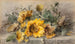 Sunflower branch on a stone ledge - Margaretha Roosenboom — artwork view