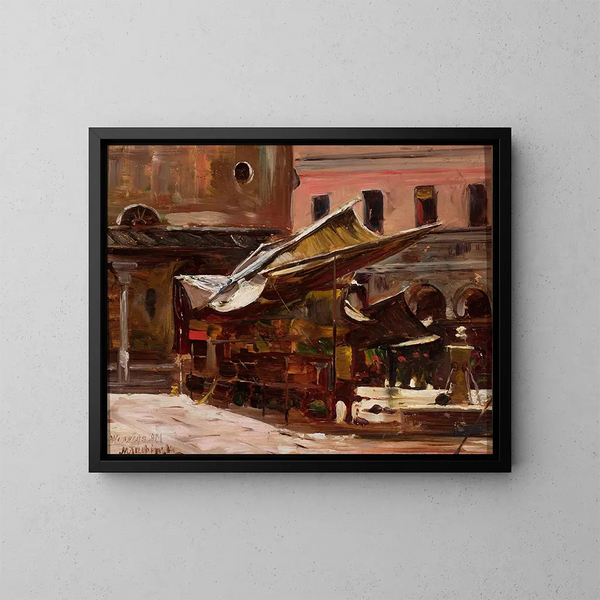D'une feria en Venecia en Italia - Marian Trzebiński — cuadro enmarcado en la pared