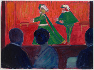 Marianne von Werefkin - Marionette Theater  in the foreground Jawlensky and Marianne von Werefkin.webp