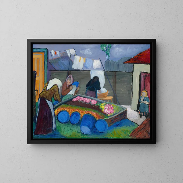 Las lavanderas - Marianne von Werefkin — cuadro enmarcado en la pared