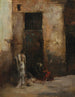 Mendiants cerca de una puerta - Mariano Fortuny Marsal — vista de la obra