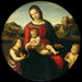 María con el Niño Juan Bautista y un Santo Niño Madonna Terranuova - Rafael — presentado en un interior